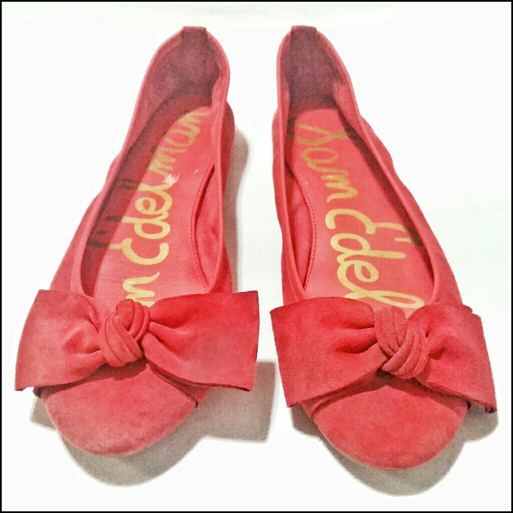 💋 Sam Edelman Emma Red Velvet Suede Ballet Flats